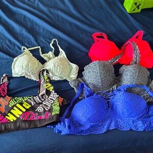 PINK VICTORIA’S SECRET Lace Bra Set